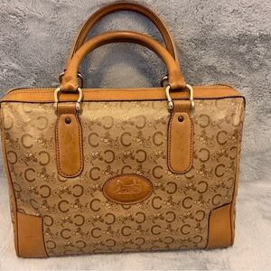 Vintage Celine Macadam coated canvas Boston bag